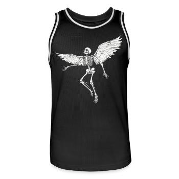 Skelett mit Flügel für Biker – Extravagant - Männer Basketball-Trikot - Schwarz/Weiß - Vorne - AI Model Male 185 dark (185cm)