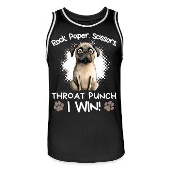 Rock Paper Scissors Mops Sarkasmus Witzig - Männer Basketball-Trikot - Schwarz/Weiß - Vorne - AI Model Male 185 dark (185cm)