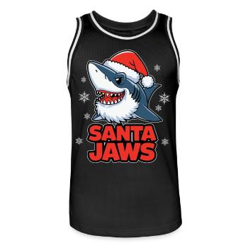 Père Noël Mâchoires Drôle Noël Requin Noël - Maillot de basket Homme - noir/blanc - Devant - AI Model Male 185 dark (185cm)