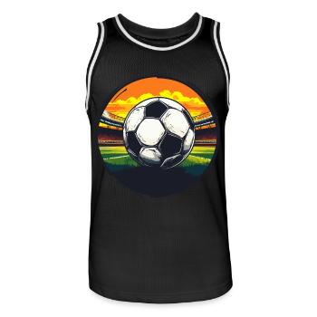 Fußball-Stadion-Design - Sonnenuntergang Sportler - Männer Basketball-Trikot - Schwarz/Weiß - Vorne - AI Model Male 185 dark (185cm)
