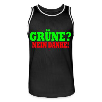 grüne nein danke - Männer Basketball-Trikot - Schwarz/Weiß - Vorne - AI Model Male 185 dark (185cm)