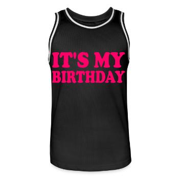 It's my birthday - Maillot de basket Homme - noir/blanc - Devant - AI Model Male 185 dark (185cm)