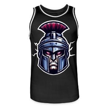 Tête de soldat romain - Maillot de basket Homme - noir/blanc - Devant - AI Model Male 185 dark (185cm)