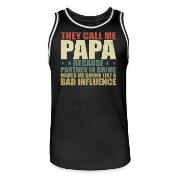 Perfektes Geschenk für Papa - Männer Basketball-Trikot - Schwarz/Weiß - Vorne - AI Model Male 185 dark (185cm)