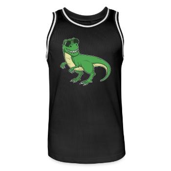 Cool Tyrannosaurus Rex - Dinosaur T-Rex - Men's Basketball Jersey - black/white - Front - AI Model Male 185 dark (185cm)
