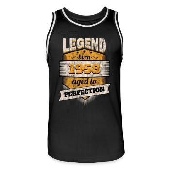 1958 - Männer Basketball-Trikot - Schwarz/Weiß - Vorne - AI Model Male 185 dark (185cm)