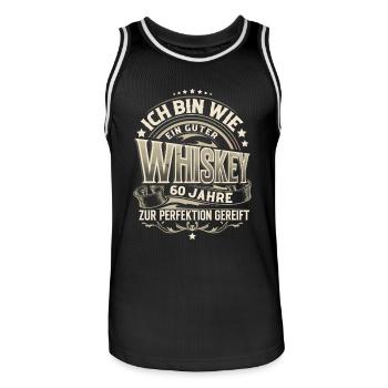 60.Geburtstag Whiskey Whisky - Männer Basketball-Trikot - Schwarz/Weiß - Vorne - AI Model Male 185 dark (185cm)