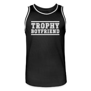 Boyfriend Couples Love Relationship Partner Gift Idea - Men's Basketball Jersey - black/white - Front - AI Model Male 185 dark (185cm)