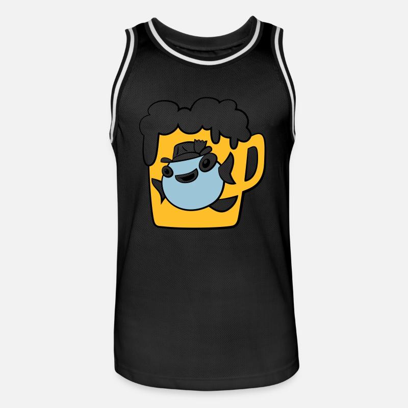 Fisch - Männer Basketball-Trikot - Schwarz/Weiß