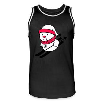 ski fahrer schneemann 02 - Männer Basketball-Trikot - Schwarz/Weiß - Vorne - AI Model Male 185 dark (185cm)
