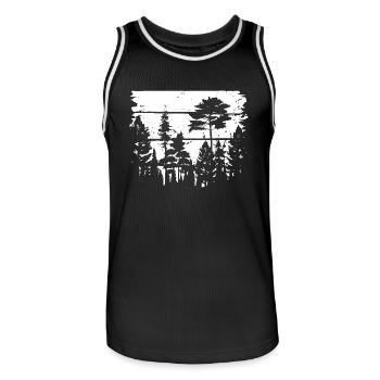 Nature Lovers - Pine Forest - Forest - Sustainable - Men's Basketball Jersey - black/white - Front - AI Model Male 185 dark (185cm)