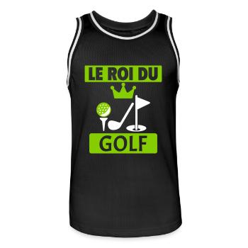 Le roi du golf Golfeur Golf Humour - Maillot de basket Homme - noir/blanc - Devant - AI Model Male 185 dark (185cm)