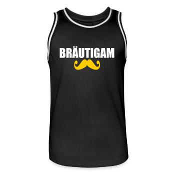 bräutigam - Männer Basketball-Trikot - Schwarz/Weiß - Vorne - AI Model Male 185 dark (185cm)