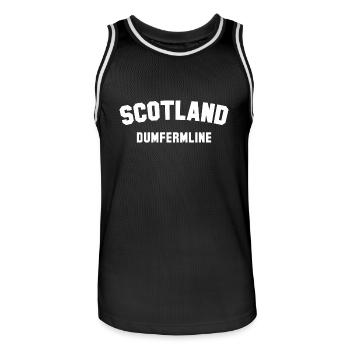 DUMFERMLINE Scotland - Männer Basketball-Trikot - Schwarz/Weiß - Vorne - AI Model Male 185 dark (185cm)