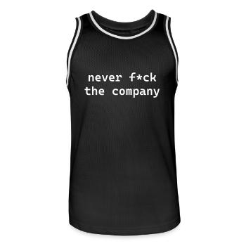 never f*ck the company white - Männer Basketball-Trikot - Schwarz/Weiß - Vorne - AI Model Male 185 dark (185cm)