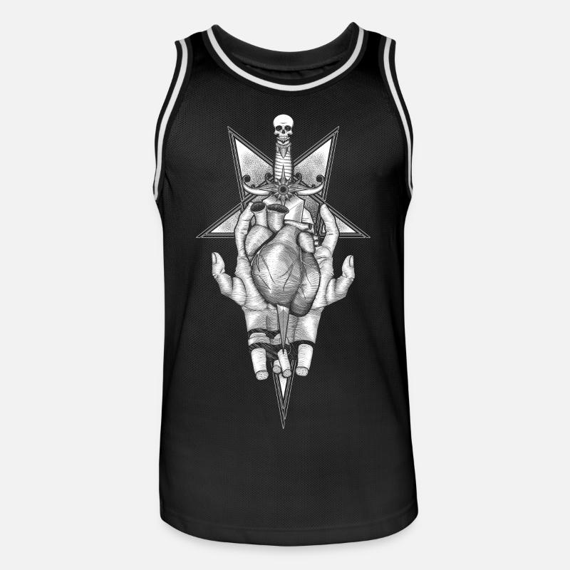 Aching Heart - Schwarze Version - Männer Basketball-Trikot - Schwarz/Weiß