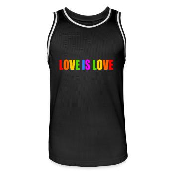 Love is love - Männer Basketball-Trikot - Schwarz/Weiß - Vorne - AI Model Male 185 dark (185cm)