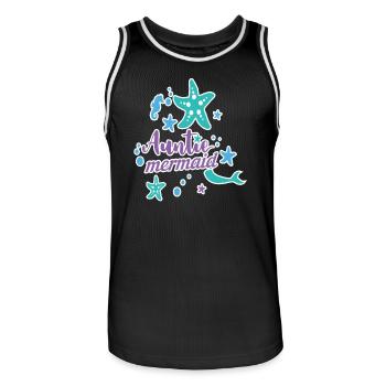 Auntie Mermaid - Men's Basketball Jersey - black/white - Front - AI Model Male 185 dark (185cm)
