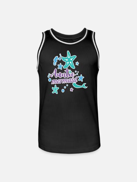 Auntie Mermaid - Men's Basketball Jersey - black/white