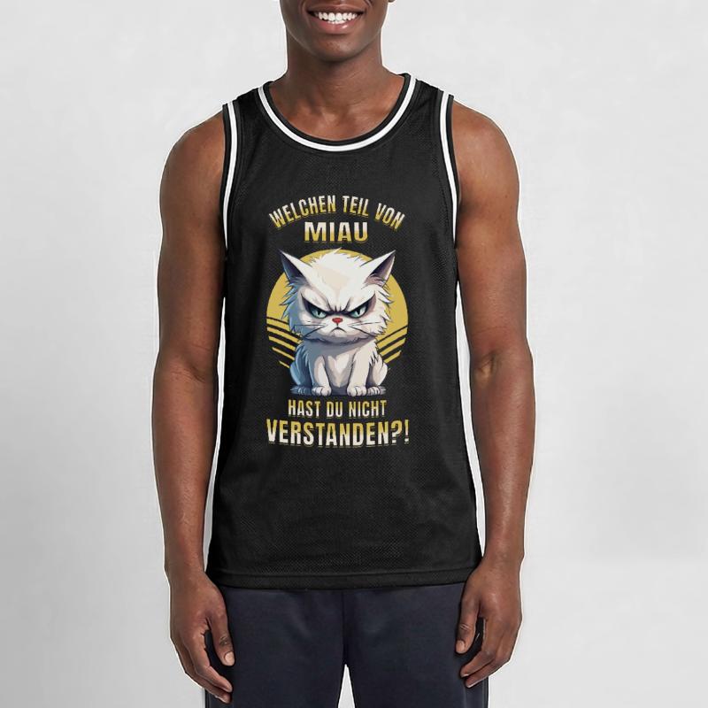 Cat, Grumpy, Grumpy, Grumpy, Meow, Funny Men's Basketball Jersey