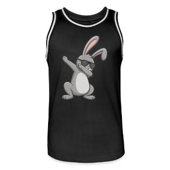 Easter Bunny Dab Easter - Men's Basketball Jersey - black/white - Front - AI Model Male 185 dark (185cm)
