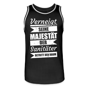 Sanitäter - lustiges Geschenk - Männer Basketball-Trikot - Schwarz/Weiß - Vorne - AI Model Male 185 dark (185cm)