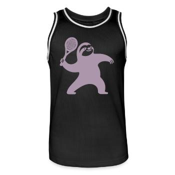 Sloth Silhouette Tennis Serve Minimaliste - Maillot de basket Homme - noir/blanc - Devant - AI Model Male 185 dark (185cm)