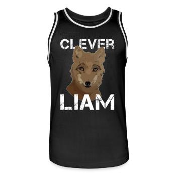 L’anniversaire de Liam Liam - Maillot de basket Homme - noir/blanc - Devant - AI Model Male 185 dark (185cm)