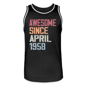Les Légendes Sont Nées En Avril 1958 - Maillot de basket Homme - noir/blanc - Devant - AI Model Male 185 dark (185cm)