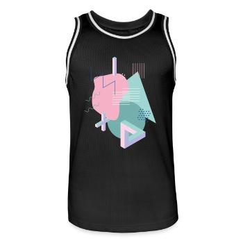 Shape Design Vintage Tribar - Men's Basketball Jersey - black/white - Front - AI Model Male 185 dark (185cm)