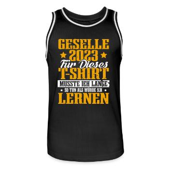 Geselle 2023 Gesellenprüfung - Männer Basketball-Trikot - Schwarz/Weiß - Vorne - AI Model Male 185 dark (185cm)