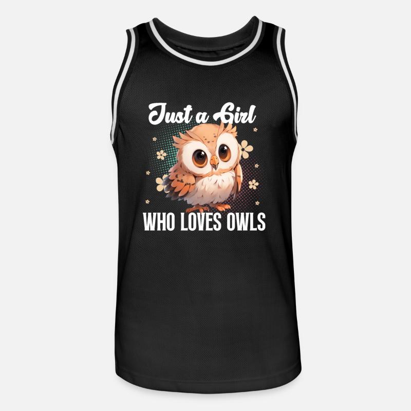 Eule - Männer Basketball-Trikot - Schwarz/Weiß