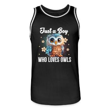 Eule - Männer Basketball-Trikot - Schwarz/Weiß - Vorne - AI Model Male 185 dark (185cm)