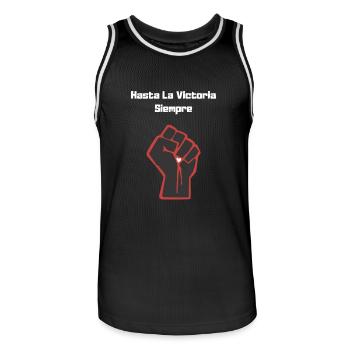 Hasta La Victoria Siempre - Maillot de basket Homme - noir/blanc - Devant - AI Model Male 185 dark (185cm)