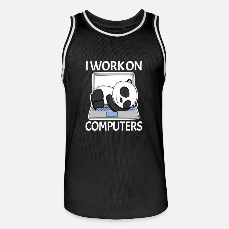 Computer Nerd Programmierer Herren Geschenk - Männer Basketball-Trikot - Schwarz/Weiß