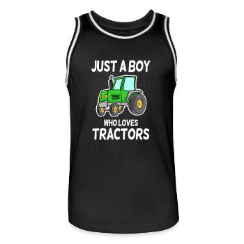 Tractor love tractors saying - Men's Basketball Jersey - black/white - Front - AI Model Male 185 dark (185cm)