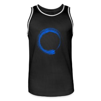 Kreis Design Bürste Blau - Männer Basketball-Trikot - Schwarz/Weiß - Vorne - AI Model Male 185 dark (185cm)