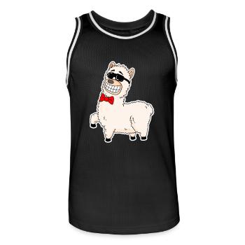 Alpaca - Men's Basketball Jersey - black/white - Front - AI Model Male 185 dark (185cm)