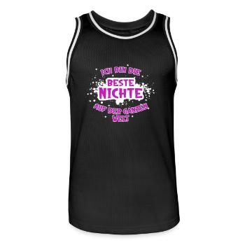 Die beste Nichte der Welt - Männer Basketball-Trikot - Schwarz/Weiß - Vorne - AI Model Male 185 dark (185cm)