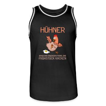 Landwirt Landwirte Huhn Hühner Spruch - Männer Basketball-Trikot - Schwarz/Weiß - Vorne - AI Model Male 185 dark (185cm)