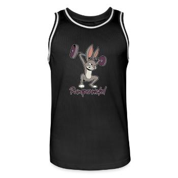 Starker Hase macht Gewichtheben - Pumpernickel - Männer Basketball-Trikot - Schwarz/Weiß - Vorne - AI Model Male 185 dark (185cm)