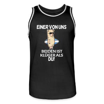 lustiger Spruch - Männer Basketball-Trikot - Schwarz/Weiß - Vorne - AI Model Male 185 dark (185cm)