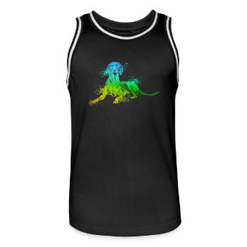 Colorful Magyar Vizsla - Men's Basketball Jersey - black/white - Front - AI Model Male 185 dark (185cm)