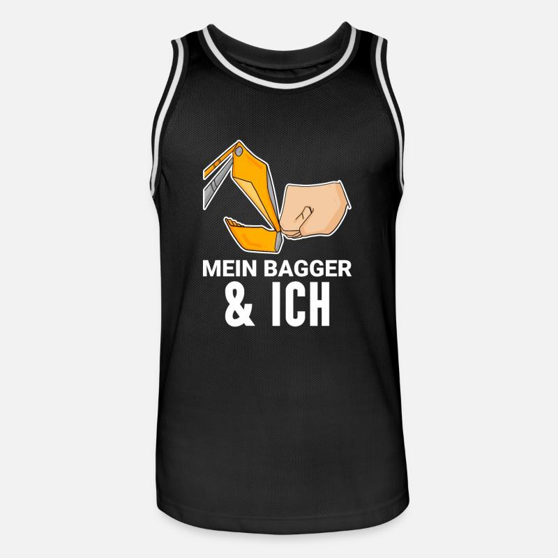 Bagger Baggerfahrer Spruch - Männer Basketball-Trikot - Schwarz/Weiß