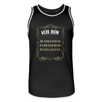 Für den besten Menschen - Ich bin Ali - Männer Basketball-Trikot - Schwarz/Weiß - Vorne - AI Model Male 185 dark (185cm)
