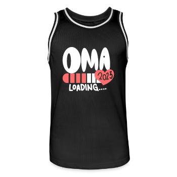 Oma 2023 - Werdende Oma 2023 - Männer Basketball-Trikot - Schwarz/Weiß - Vorne - AI Model Male 185 dark (185cm)