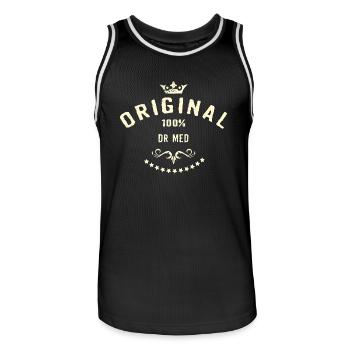 Original 100 Prozent Dr Med - RAHMENLOS creme - Männer Basketball-Trikot - Schwarz/Weiß - Vorne - AI Model Male 185 dark (185cm)