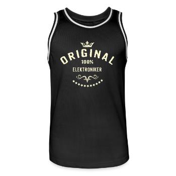 Original 100 Prozent Elektroniker - RAHMENLOS - Männer Basketball-Trikot - Schwarz/Weiß - Vorne - AI Model Male 185 dark (185cm)