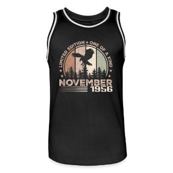 Incomparable since November 1956 68 Anniversary - Men's Basketball Jersey - black/white - Front - AI Model Male 185 dark (185cm)