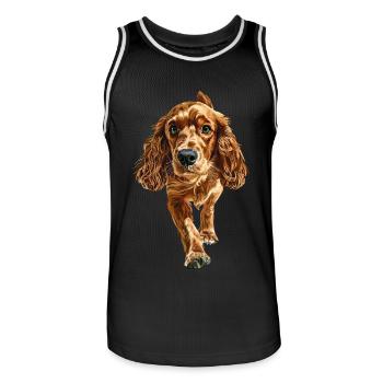 Cocker Spaniel - Männer Basketball-Trikot - Schwarz/Weiß - Vorne - AI Model Male 185 dark (185cm)